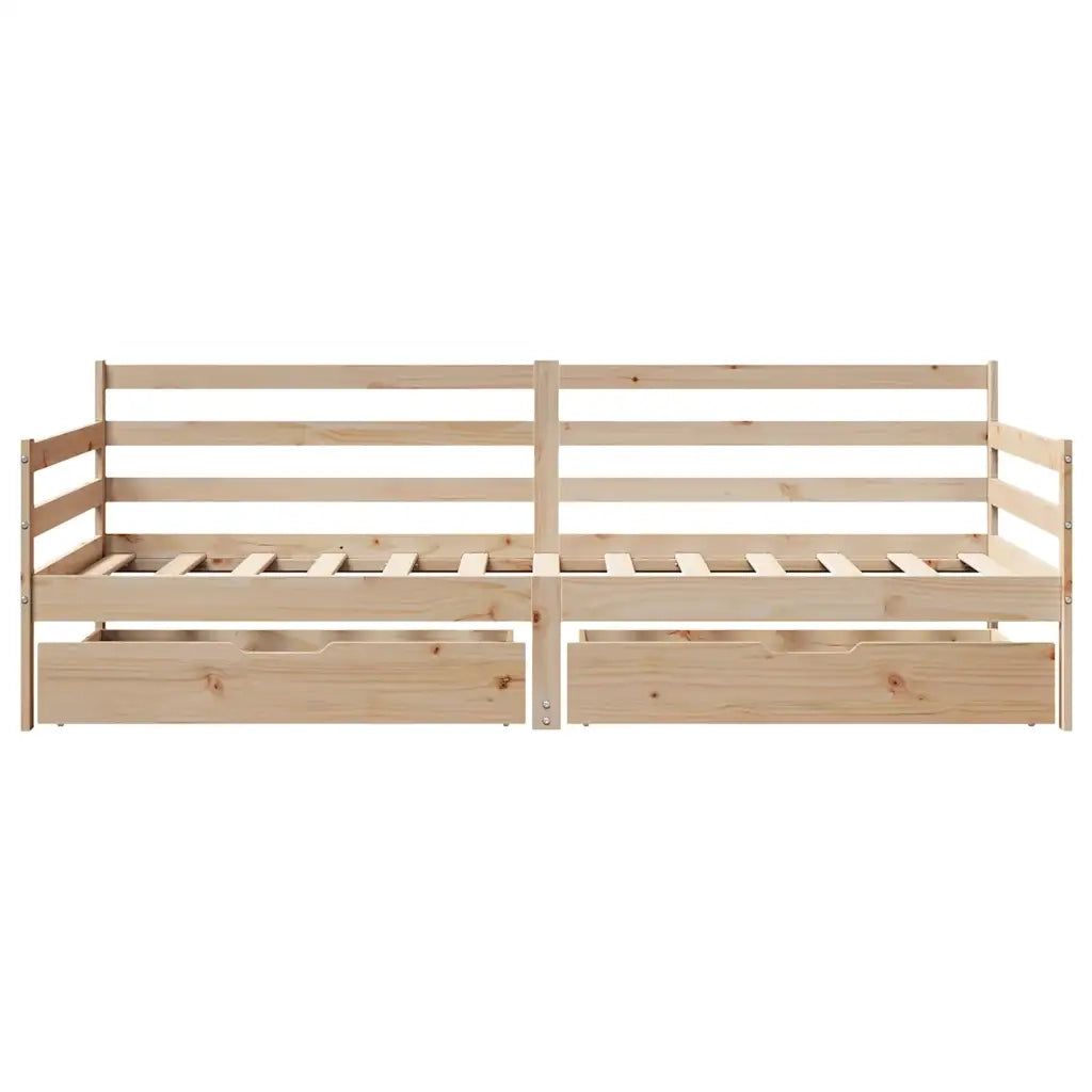 Dormeuse con Cassetti 90x190 cm in Legno Massello Pino 3302061