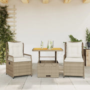 Set da Pranzo da Giardino 3 pz con Cuscini Beige in Polyrattan 3262919