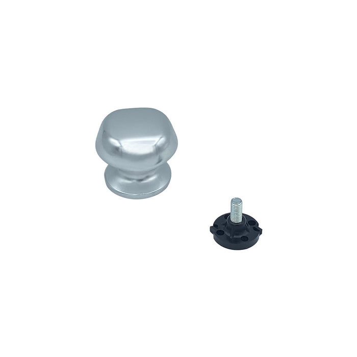 Pomolo fisso per porta SAGUATTI 172/60AB in alluminio argento lucido