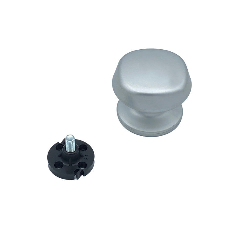 Pomolo fisso per porta SAGUATTI 172/70EB in alluminio argento satinato