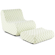 Sedia a sacco con pouf comoda poltrona pigra per soggiorno camera da letto, Divano in spugna ad alta elasticit¨¤ Verde-Sedie e poltrone