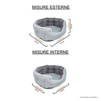 Cuccia per Cani e Gatti 59x53x18cm Grigio Chiaro/Grigio Scuro