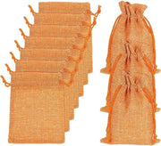 Sacchi di juta con cordoncino, 20 pezzi, 10x14 cm, regali, Natale, festa - Arancione