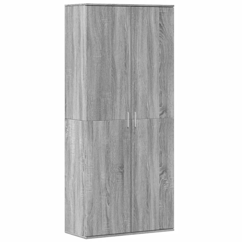 Credenza Grigio Sonoma 80x35x180 cm in Legno Multistrato