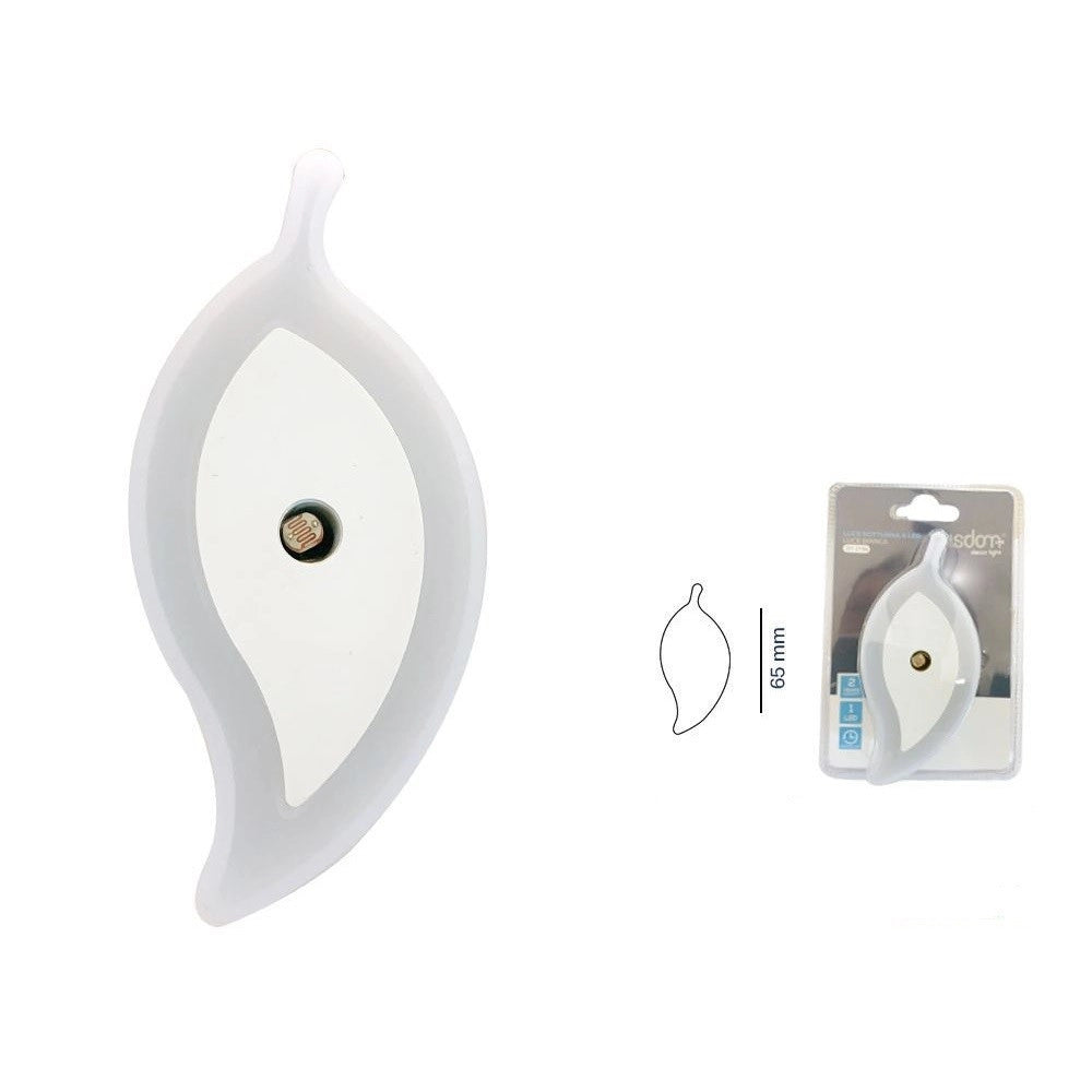 Trade Shop - Luce Notturna A Led Forma Foglia Luce Bianca Lampada Per Camera Corridoio Dt2194 -