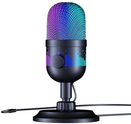 Microfono LED per USB per Giocatori e Streamer - Adatto per PC, Computer e Console di Gioco - Accessori per Microfono USB