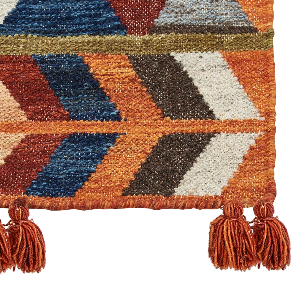 Tappeto kilim di lana multicolore fatto a mano 160 x 230 cm soggiorno camera da letto