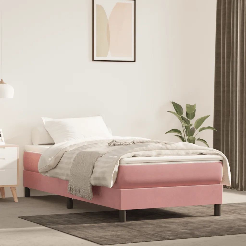Materasso a Molle Insacchettate-Materasso per letto Rosa 90x220x20 cm in Velluto