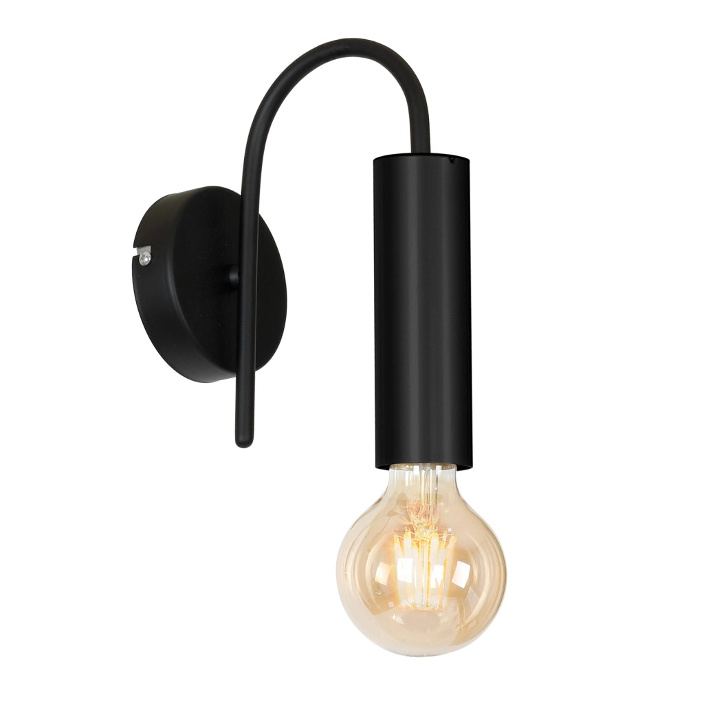 Applique da parete minimal nera opaca Loppe E27 15W Luminex