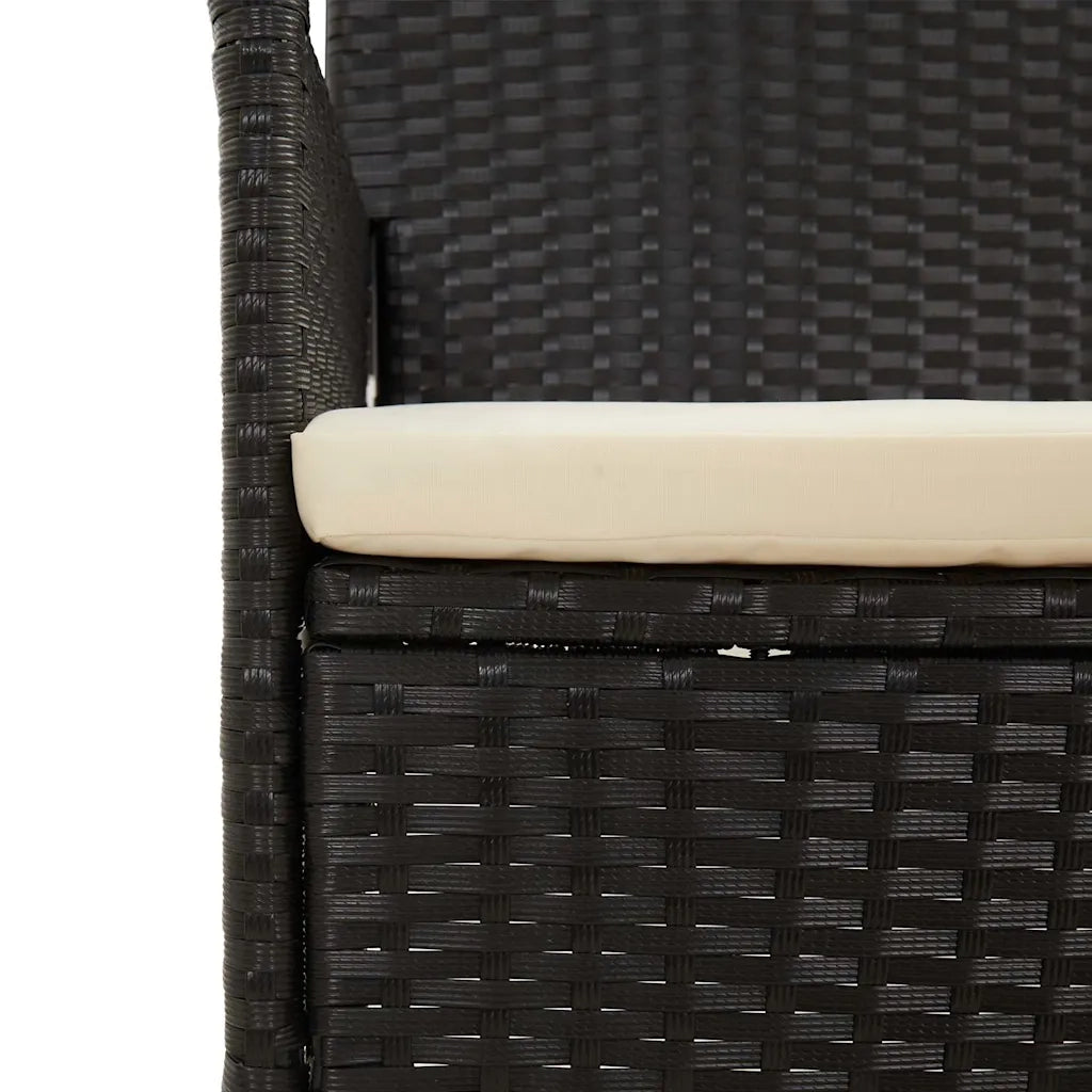 Set Divani da Giardino 4 pz con Cuscini Nero in Polyrattan 319500
