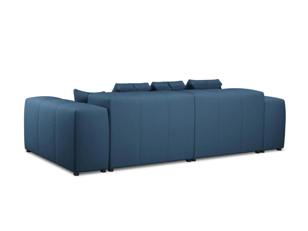 Cosmopolitan Design - Divano modulare "Rome" 3 posti in tessuto strutturato blu scuro 