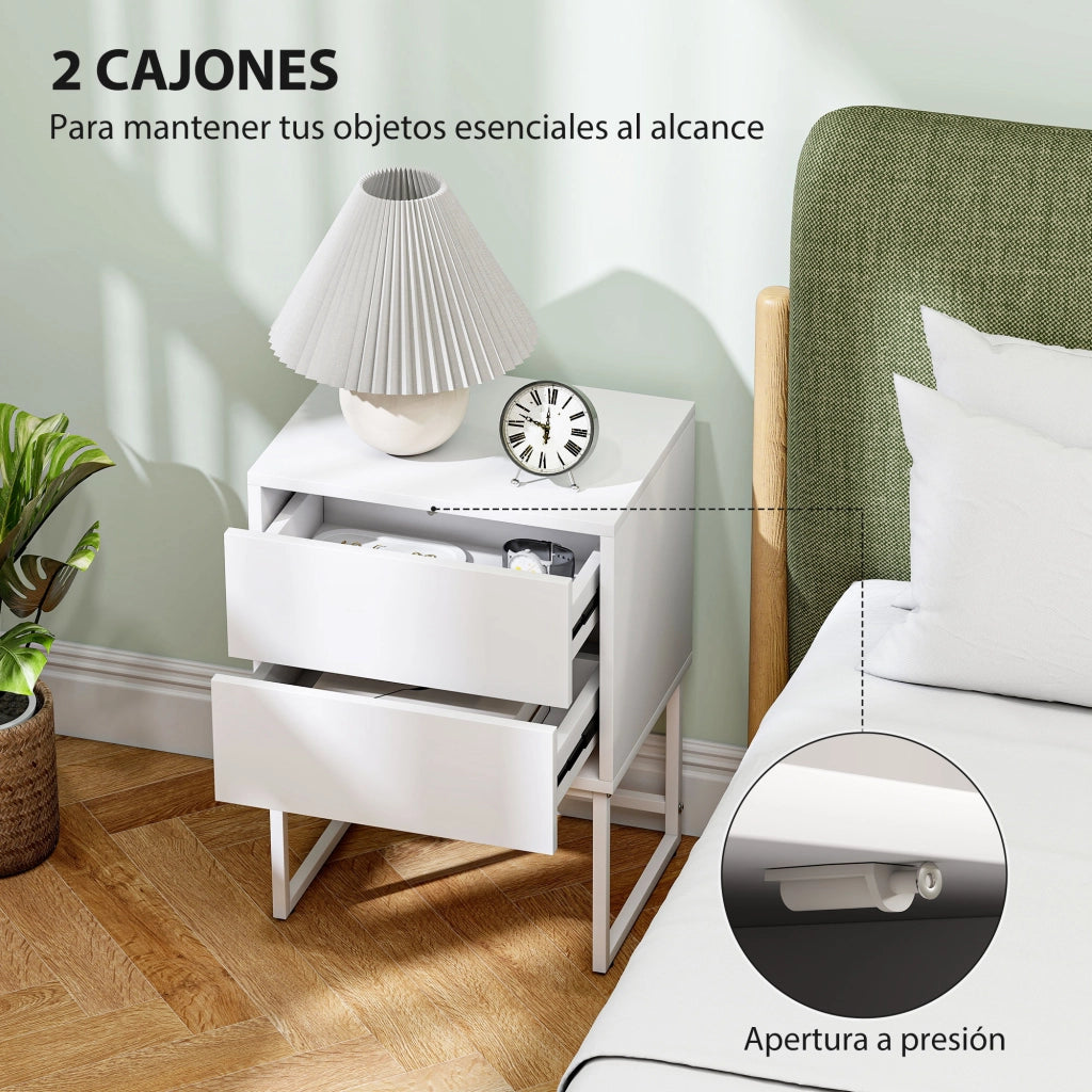 Tavolino da notte ¨C zephmum ¨C 40x30x55 cm bianco