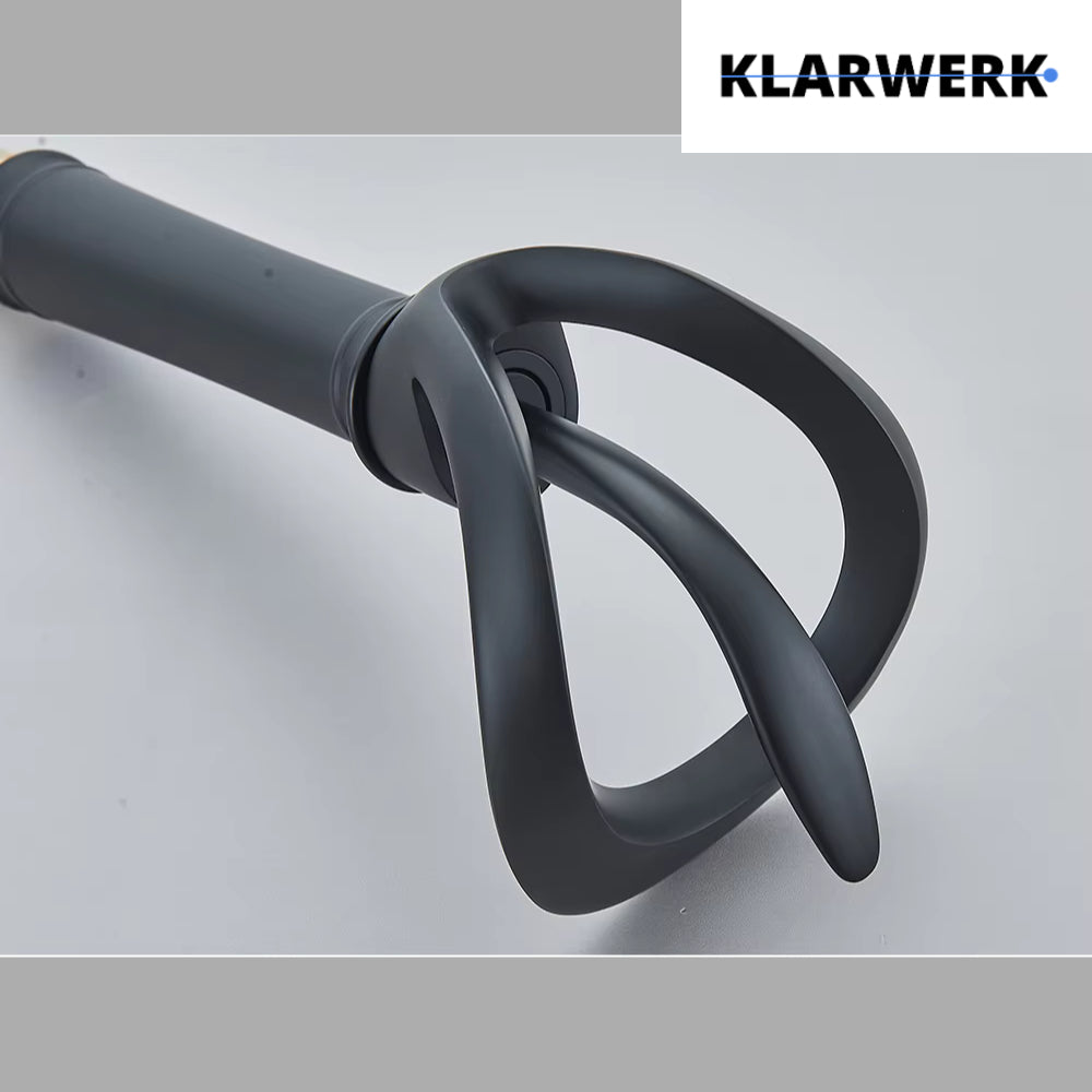 NAVIS | Rubinetto da bagno a cascata di design alto nero | Elegante  in acciaio inox premium per lavelli alti, miscelatore con 2 attacchi