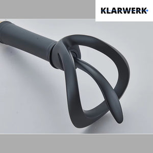 NAVIS | Rubinetto da bagno a cascata di design alto nero | Elegante  in acciaio inox premium per lavelli alti, miscelatore con 2 attacchi