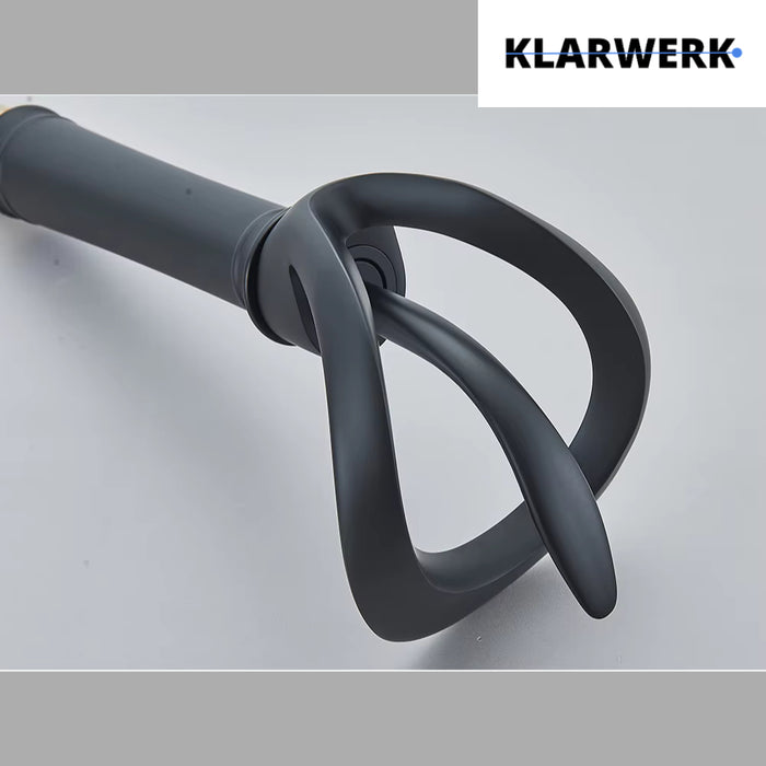 NAVIS | Rubinetto da bagno a cascata di design alto nero | Elegante  in acciaio inox premium per lavelli alti, miscelatore con 2 attacchi