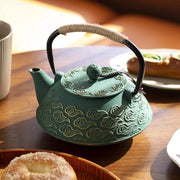 Tazza per il tè in acciaio inossidabile, teiera con infusore giapponese, teiera per pentola a fuoco lento sicura, modello a nuvole d'oro a buon prezzo, 20oz, 800ml verde
