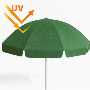 Ombrellone Verde da Spiaggia 240 cm con Palo in Alluminio Parasole Anti Uv