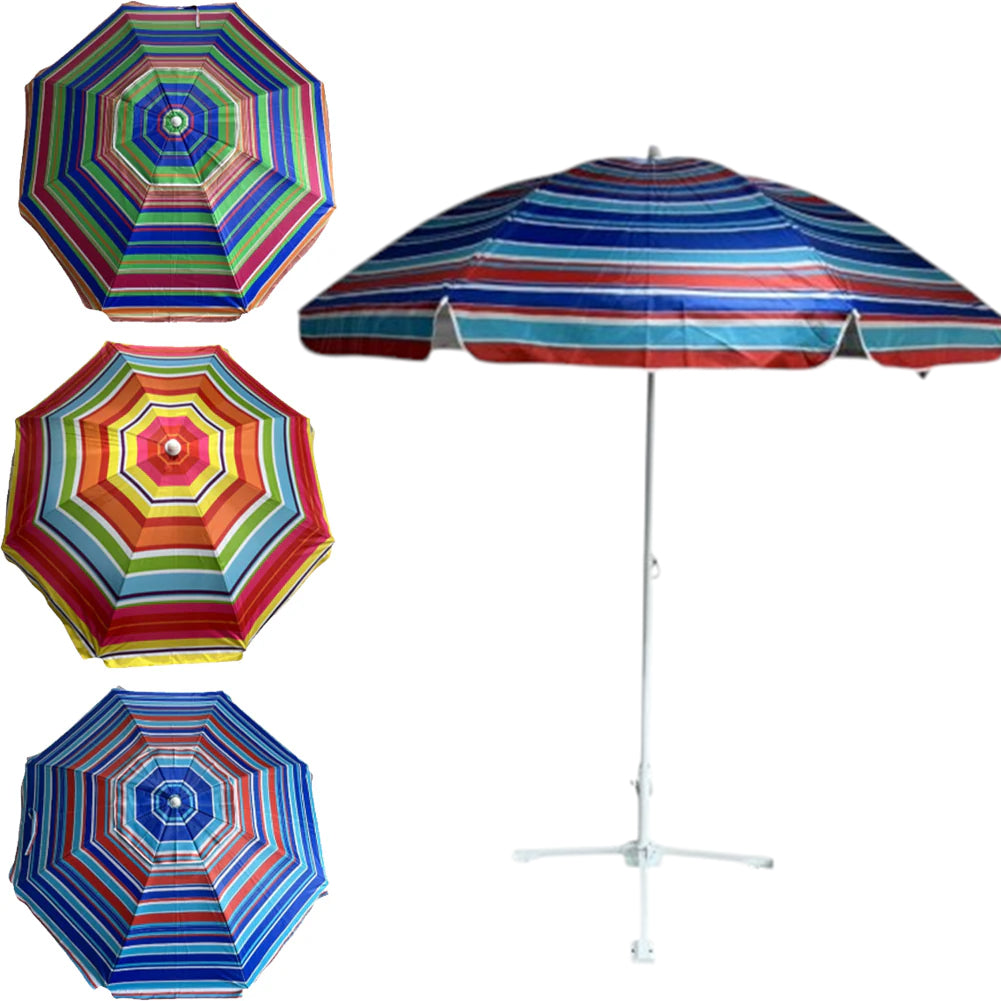 Ombrellone da Spiaggia Mare Diametro 200 cm Palo in Alluminio Colori Assortiti