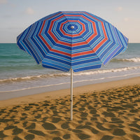 Ombrellone da Spiaggia Mare Diametro 200 cm Palo in Alluminio Colori Assortiti