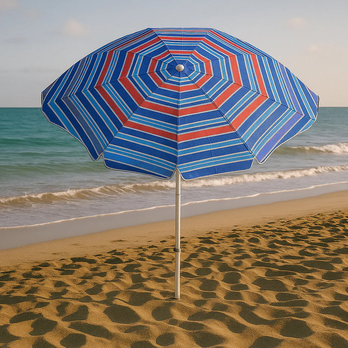 Ombrellone da Spiaggia Mare Diametro 200 cm Palo in Alluminio Colori Assortiti