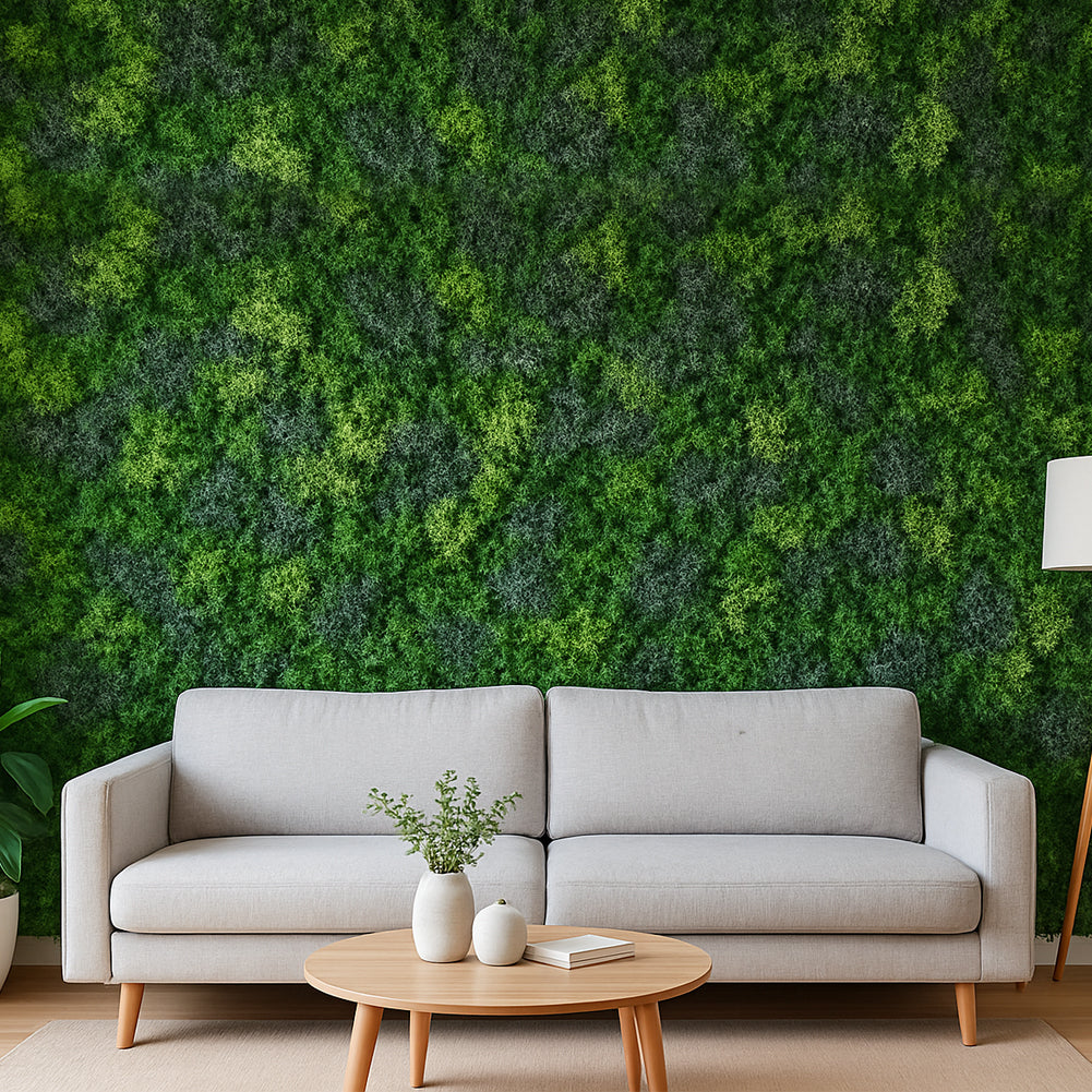 Set 6 Pannelli Decorativi Arredo Interni e Esterni Lichene da Muro Parete 50x50cm