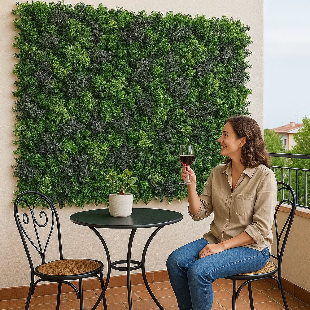 Set 6 Pannelli Decorativi Arredo Interni e Esterni Lichene da Muro Parete 50x50cm