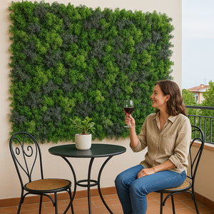 Set 6 Pannelli Decorativi Arredo Interni e Esterni Lichene da Muro Parete 50x50cm