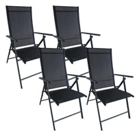 SET 4 SEDIE PIEGHEVOLI ANTIBES 7 POSIZIONI STRUTTURA IN ACCIAIO SEDUTA IN TEXTILENE COLORE NERO 57X68X105 CM