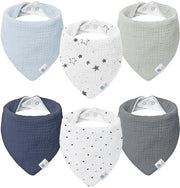 Set di 6 pezzi di asciugamano muslin quadrato per bambini (100% cotone)