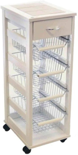 VESUVIO CARRELLO DA CUCINA IN COLORE BIANCO 29 X 39 XH 84  CM