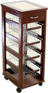 CARRELLO PORTAFRUTTA VESUVIO SALVASPAZIO 1 CASSETTO NOCE 84 X 29 X 39 CM