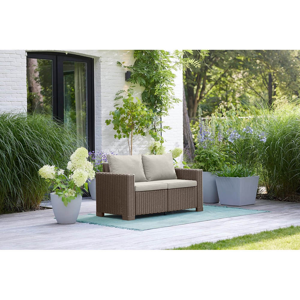 Divano da Esterno Keter California 2 Posti in Resina Colore: Cappuccino
