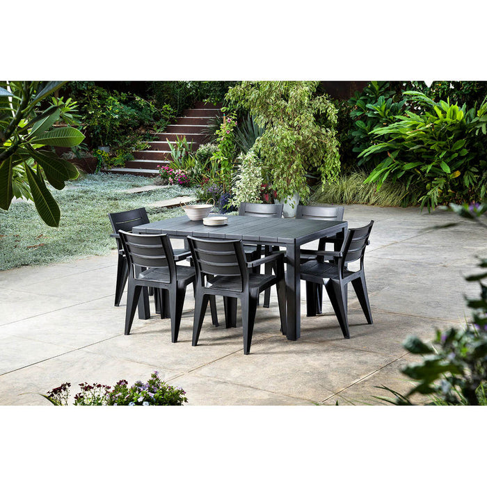 Sedie da Giardino Keter Julie Effetto Legno 6 Pz Colore: Grafite