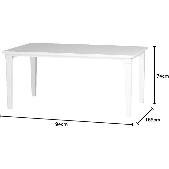 Tavolo da Esterno Keter Futura in Resina con Foro Ombrellone Colore: Bianco