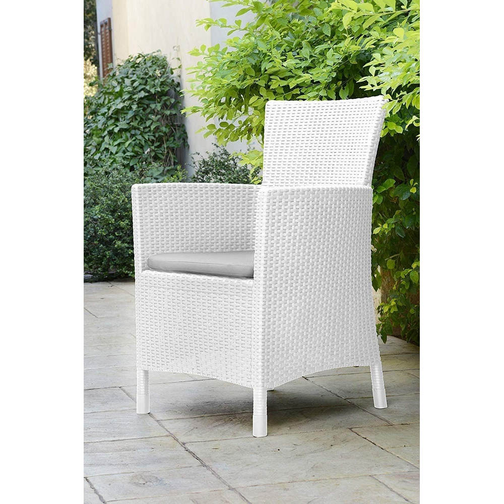 Poltrona da Esterno con Cuscino Keter Iowa Colore: Bianco