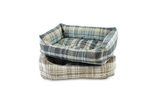 CUCCIA MORBIDA PER CANI IN TESSUTO 60X70 CM DA ARREDAMENTO CON BORDI ALTI E COMODO CUSCINO COLORI ASSORTITI