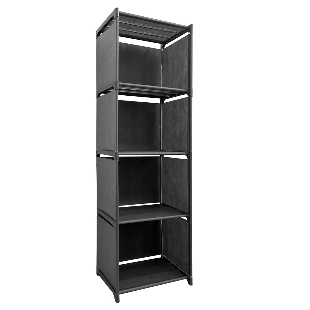 Scaffale Organizzativo 4 Piani PVC e Tessuto Nyana Home 93x41x29 cm