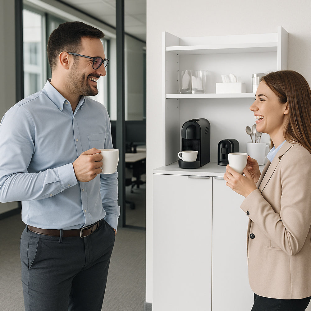 Mobile Stazione Coffee Angolo Bar Snack da Ufficio Credenza Multiuso per Caffè
