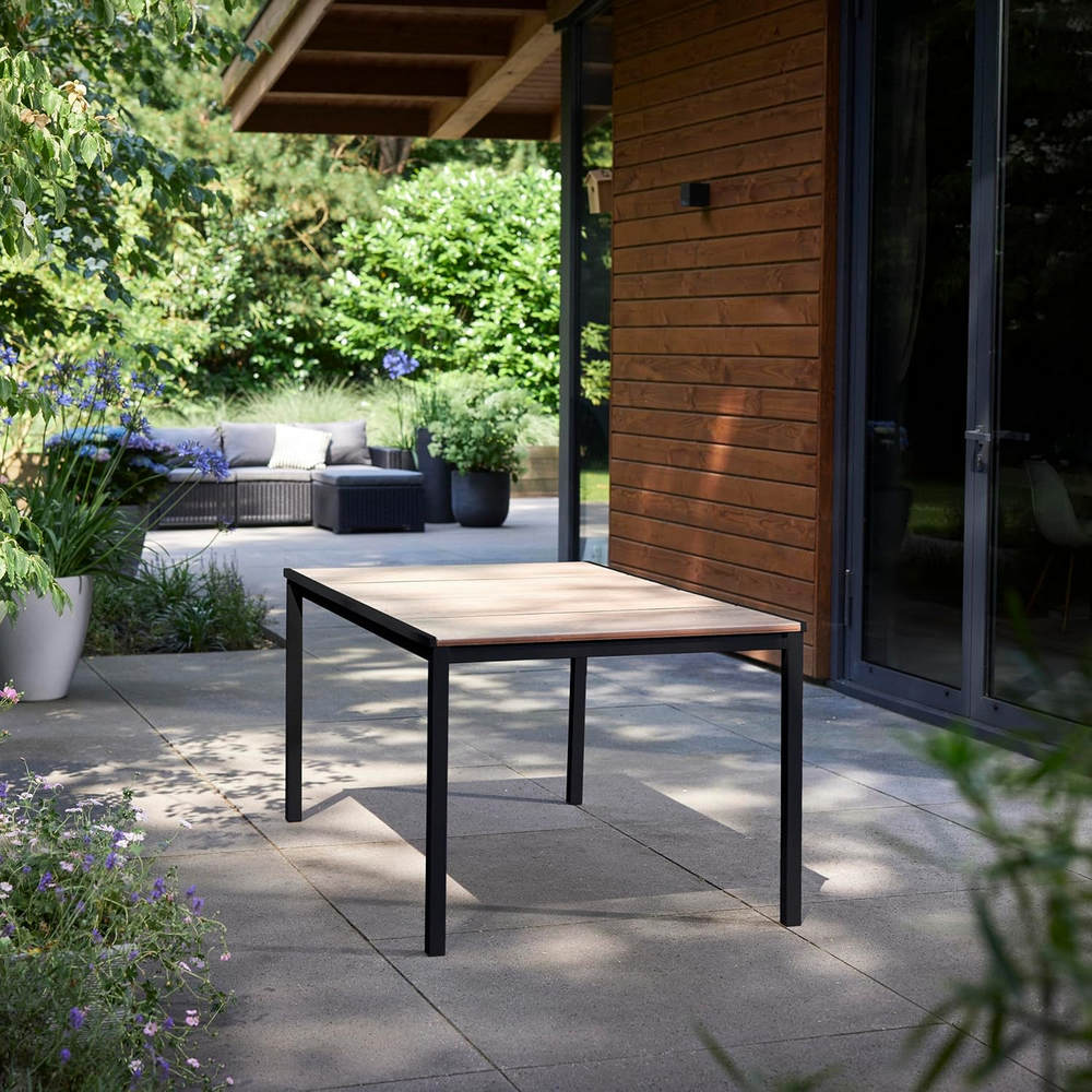 Tavolo da Esterno Keter Porto 160 cm in Metallo effetto Legno