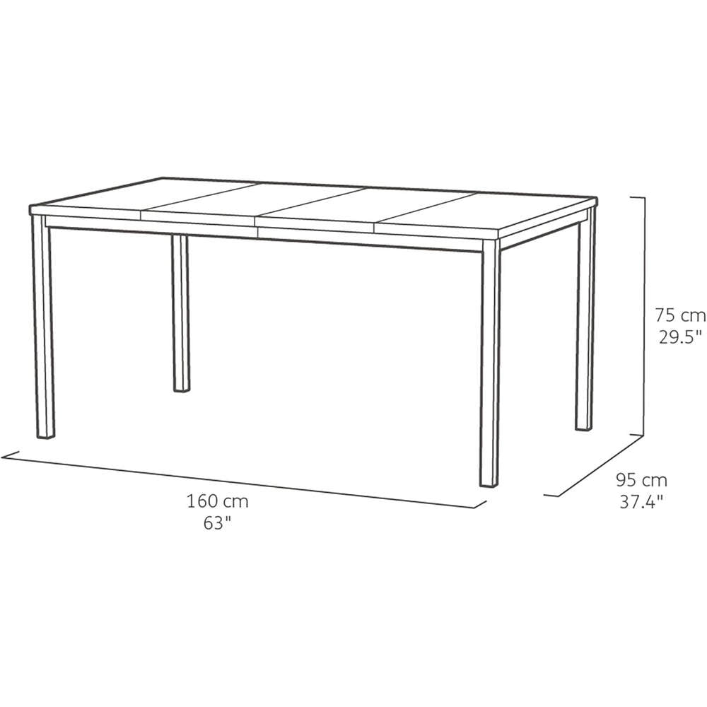 Tavolo da Esterno Keter Porto 160 cm in Metallo effetto Legno