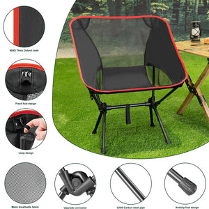 Sedia Pieghevole da Campeggio Portatile con Sacca Leggera per Pesca e Escursioni