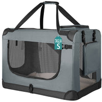 Borsa Trasportino Animali Domestici Pieghevole 50x34 H 36cm Cani e Gatti Grigio