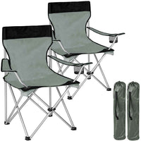 Kit 2 Sedie Pieghevoli da Campeggio con Borsa uso Esterno Leggera Salvaspazio Grigio