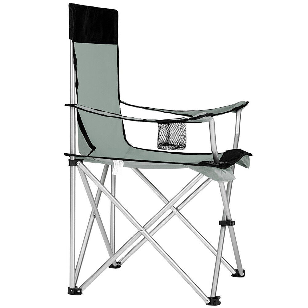 Kit 2 Sedie Pieghevoli da Campeggio con Borsa uso Esterno Leggera Salvaspazio Grigio