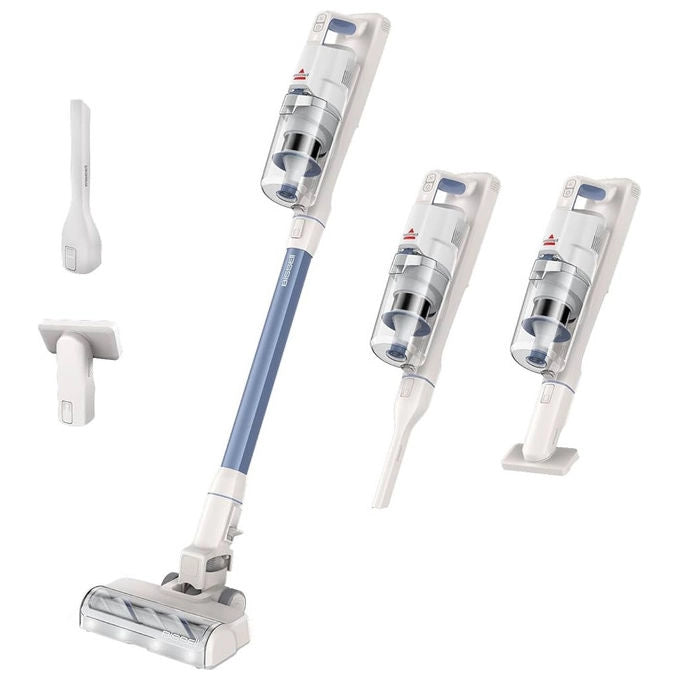 Bissell aspirapolvere verticale senza fili PowerClean, 200 W, autonomia 40 min, bianco caldo, grigio, argento
