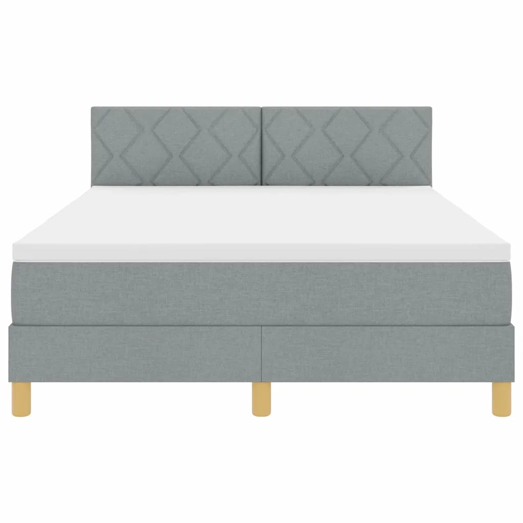Letto a Sorgente LED con led Grigio chiaro 140 x 190 cm Tessuto 3342513