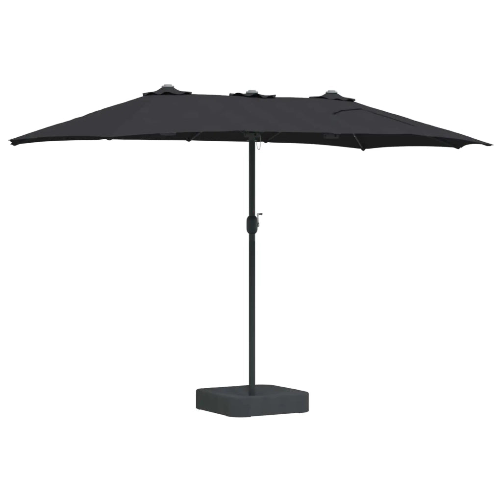 Ombrello da giardino Nero 385 x 209 x 244 cm Poliestere 42003289