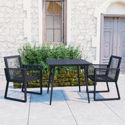 Set da Pranzo da Giardino 3 pz in Rattan PVC Nero cod mxl 44512