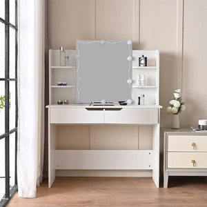 Toeletta Trucco Beatrice con Specchio 10 Luci Led Freddo e Caldo Specchiera