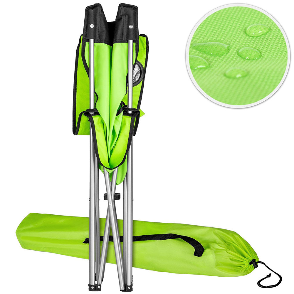 Kit 2 Sedie Pieghevoli da Campeggio con Borsa uso Esterno Leggera Salvaspazio Verde